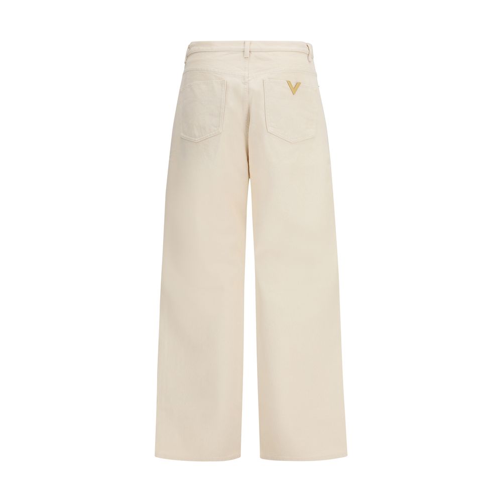 Valentino Beige Cotton Denim Jeans