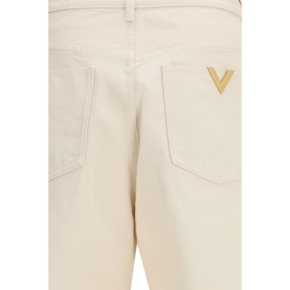 Valentino Beige Cotton Denim Jeans