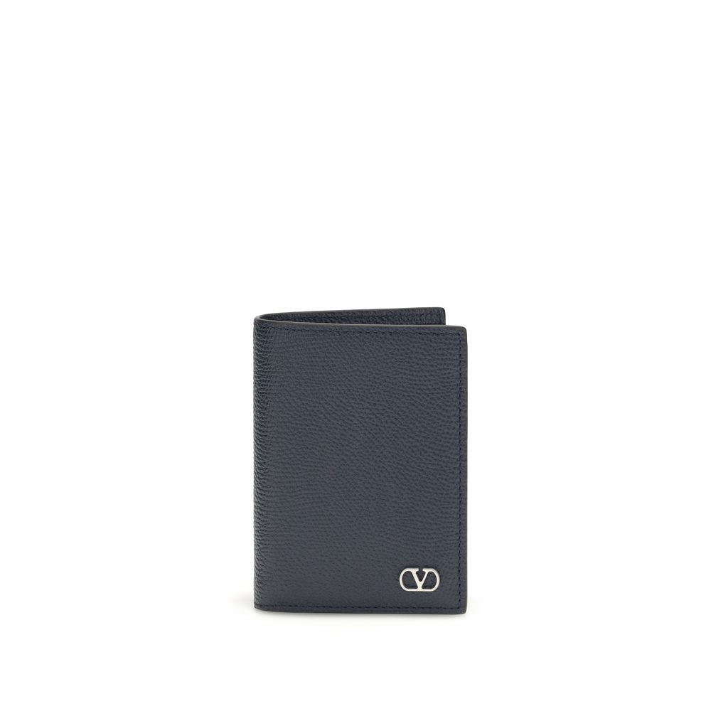 Valentino Garavani blue calf leather wallet Bos Taurus