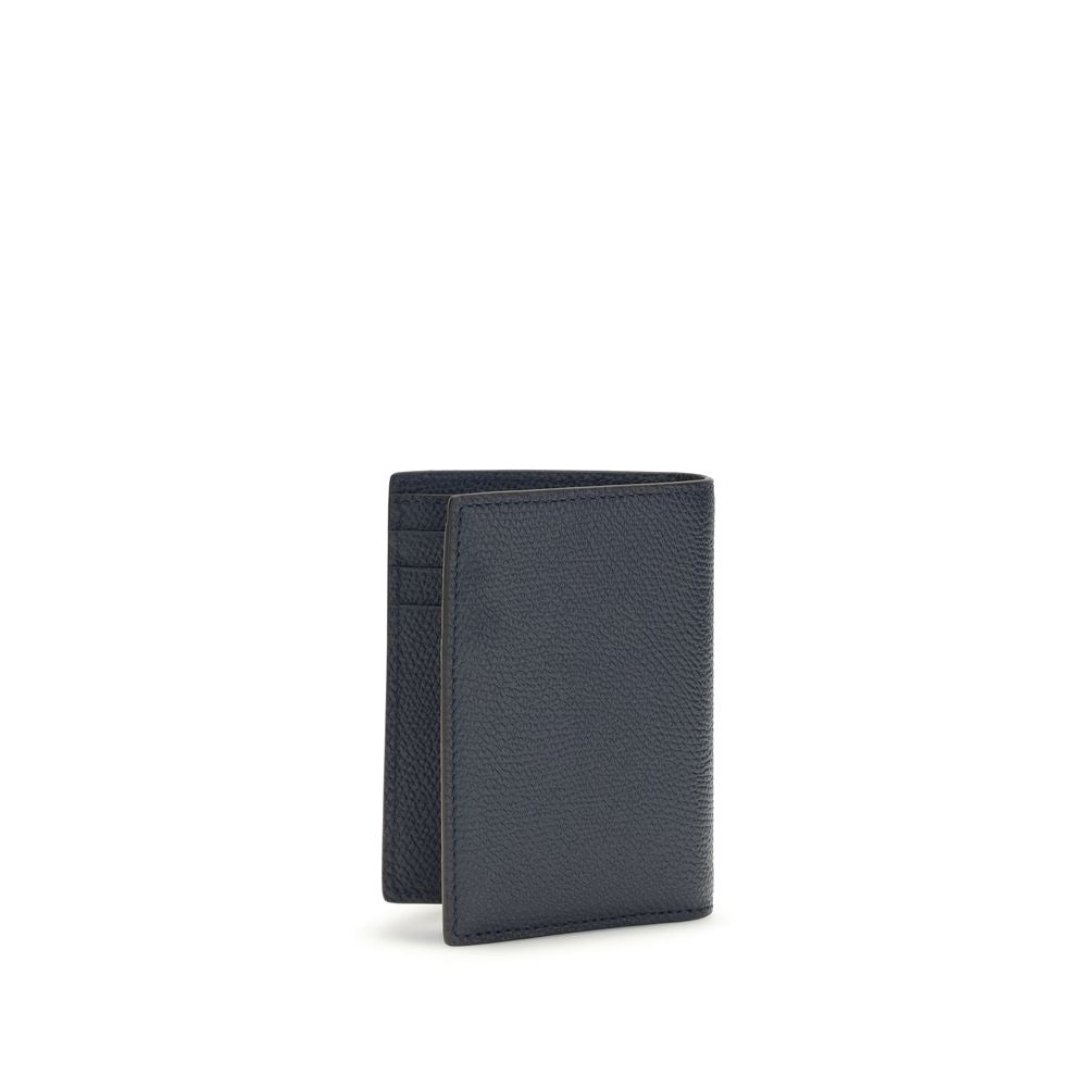 Valentino Garavani blue calf leather wallet Bos Taurus