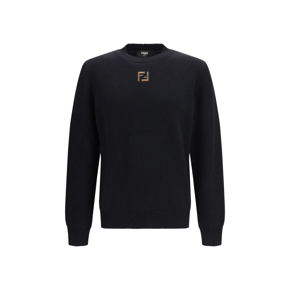 Fendi Schwarzer Sweatshirt aus Fleece-Wolle