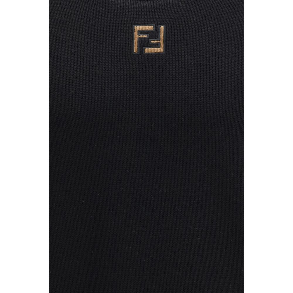 Fendi Schwarzer Sweatshirt aus Fleece-Wolle