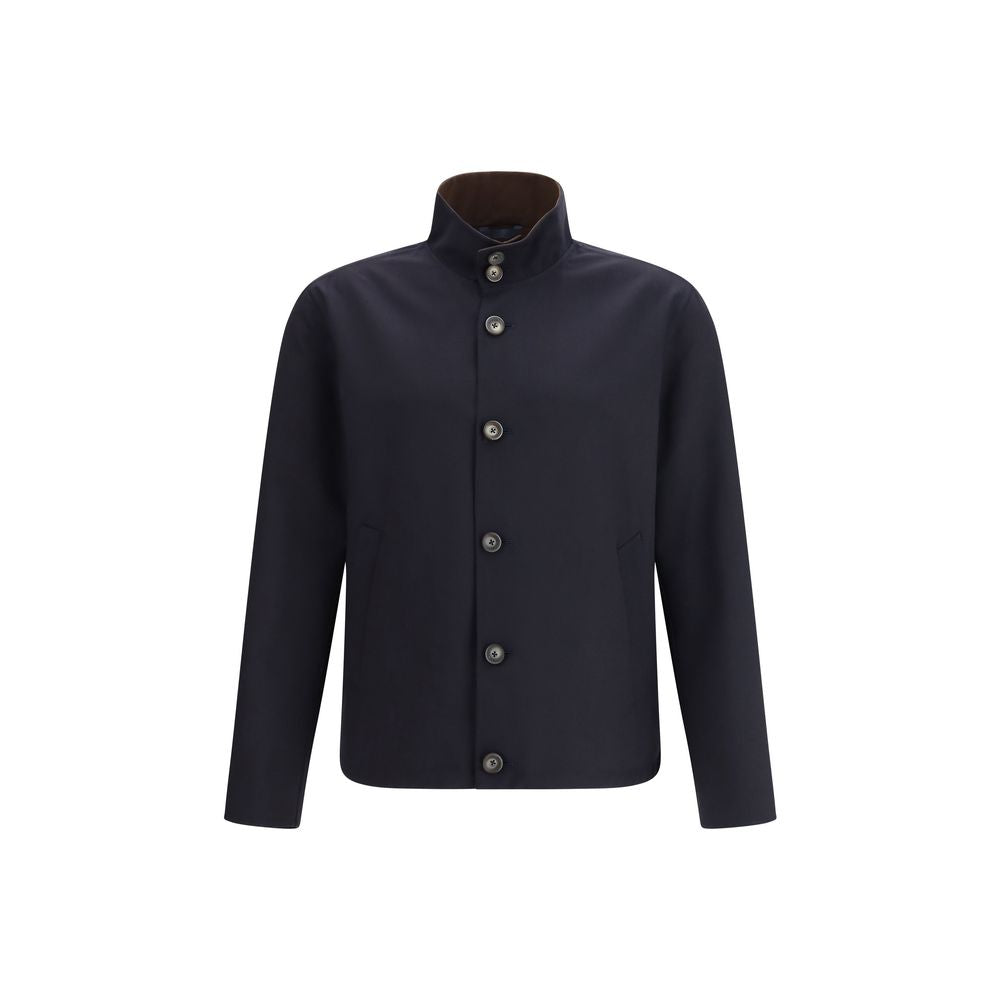 Herno Blauer Mantel aus Elastan