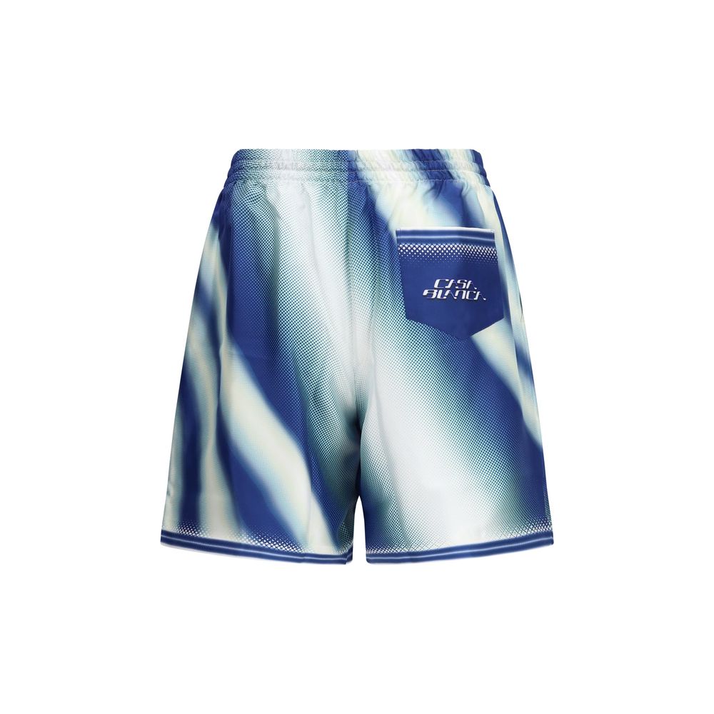 Casablanca Blaue Seiden-Shorts