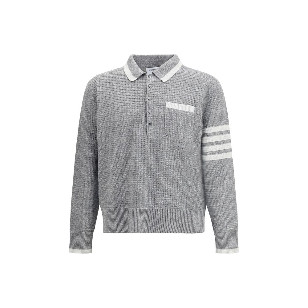 Thom Browne Graues Leinenhemd