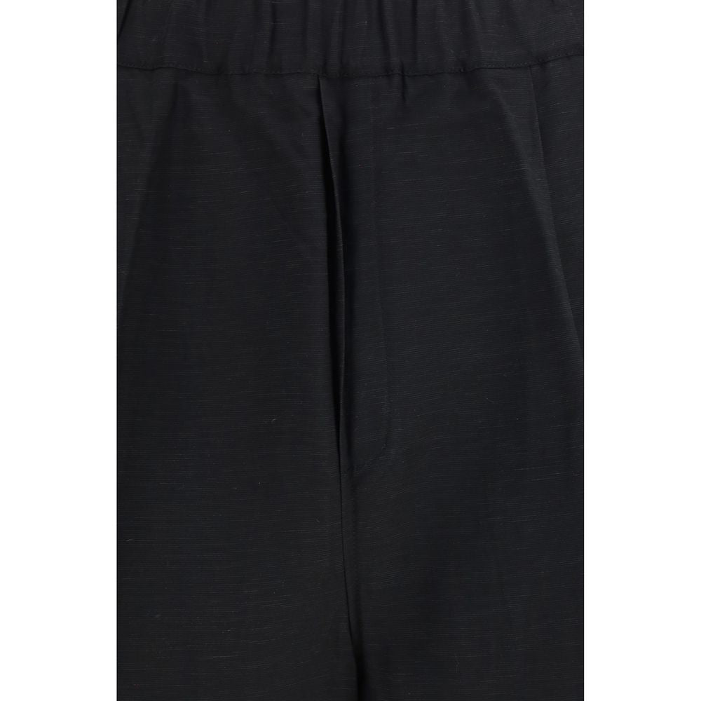Laneus Schwarze Bermuda-Shorts aus Viskose