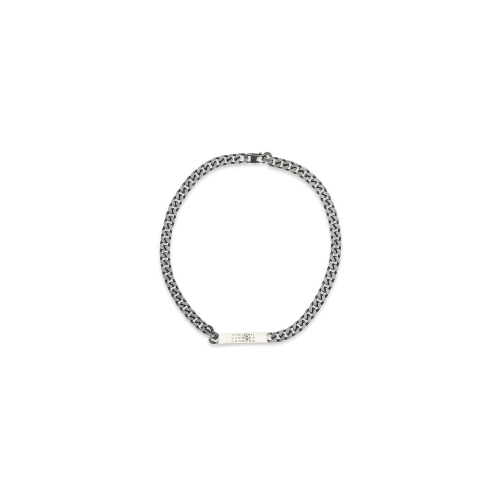 MM6 Halskette aus silberfarbenem Metall