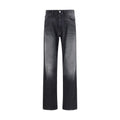 MM6 Schwarze Baumwoll-Jeans mit geradem Bein