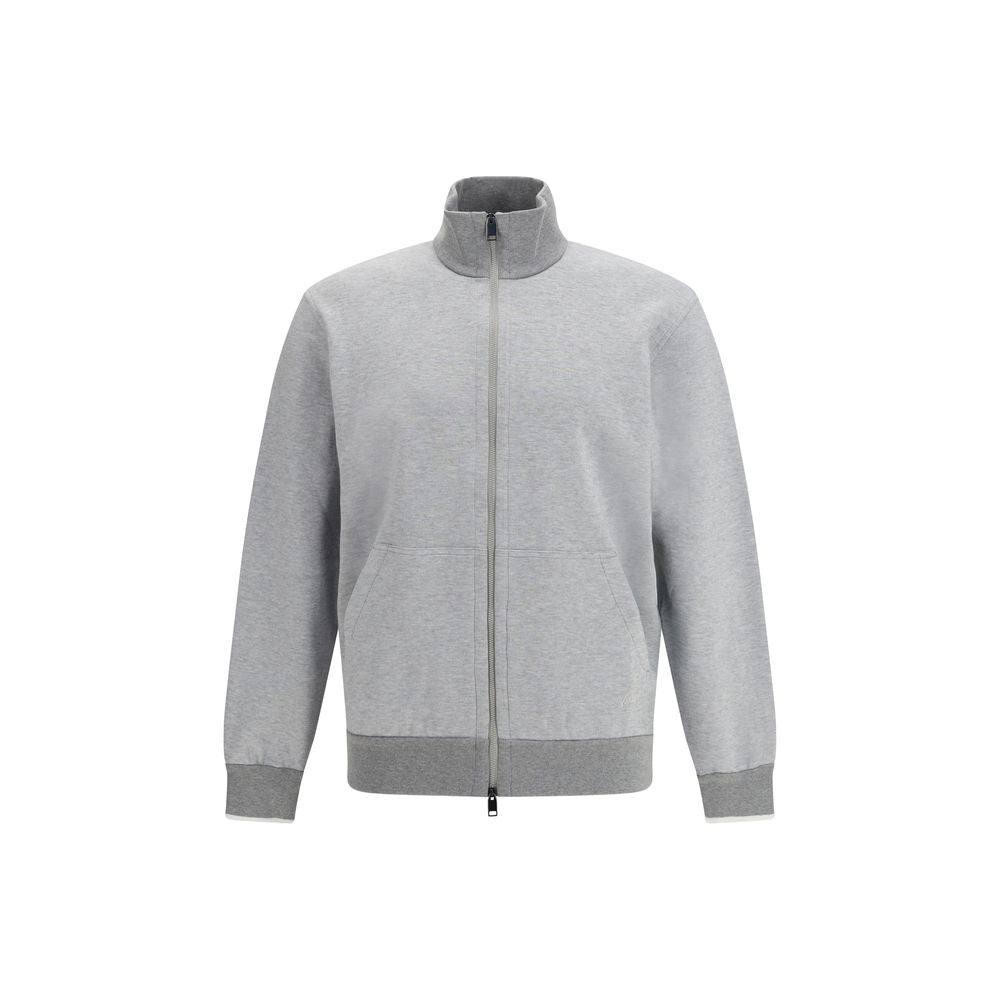 Brioni Grauer Baumwollpullover
