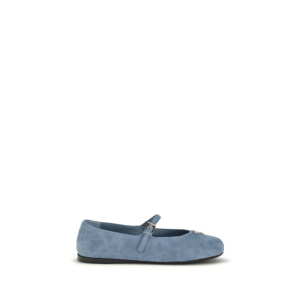 Prada Ballerinas aus blauem Ziegenleder