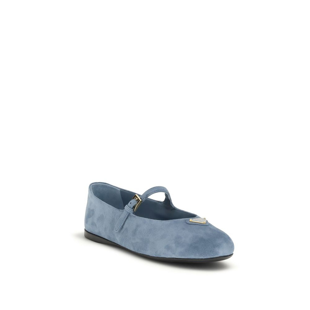Prada Ballerinas aus blauem Ziegenleder
