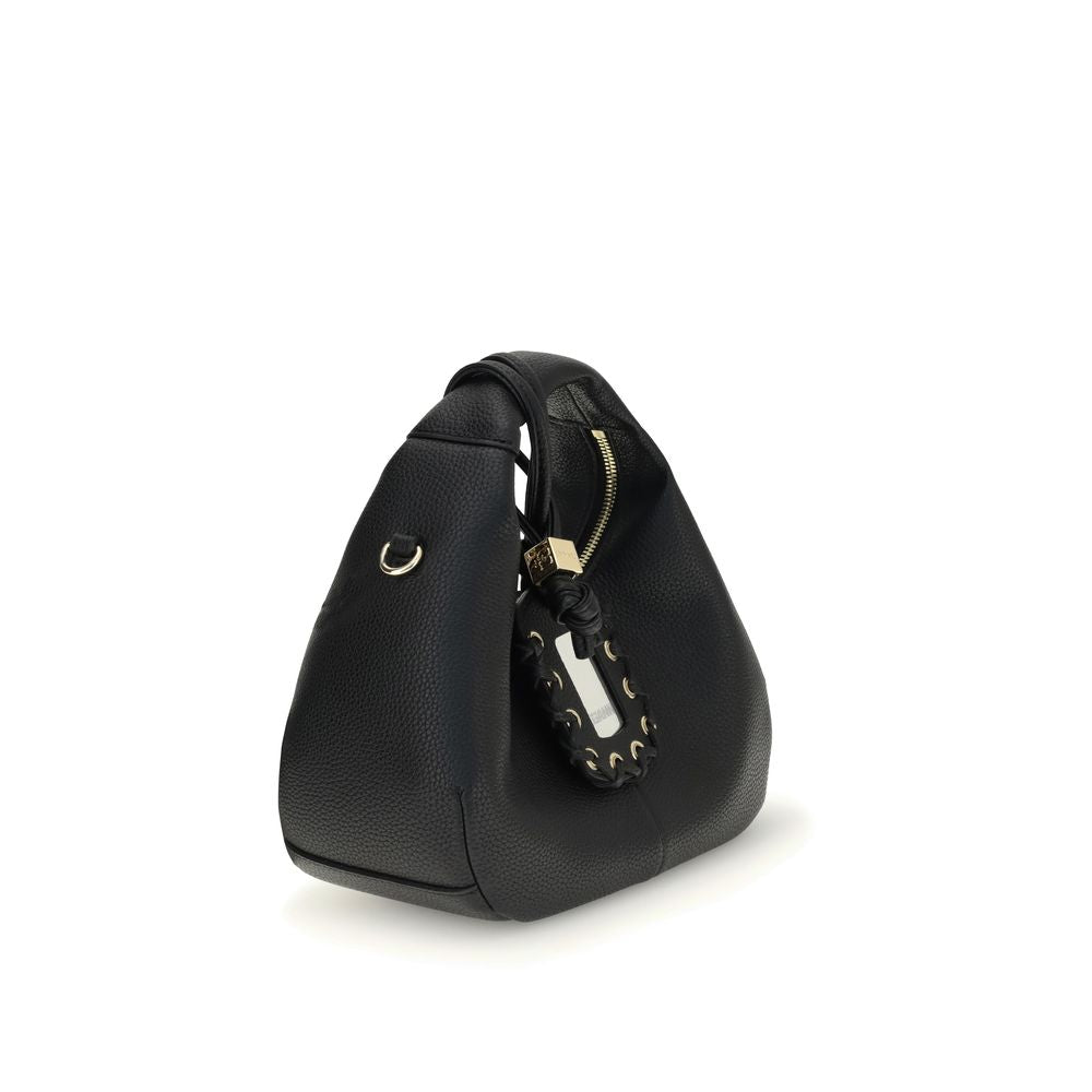 Ganni Schwarze Handtasche aus recyceltem Polyester