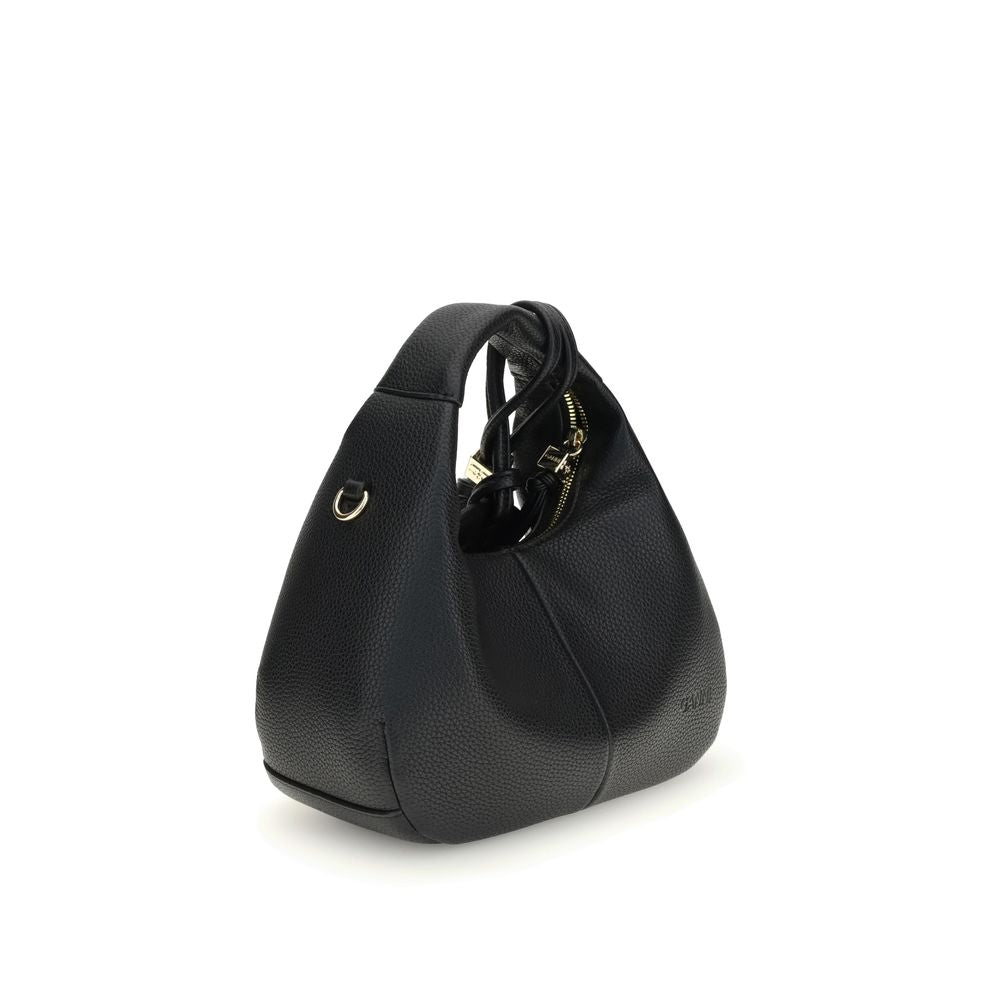 Ganni Schwarze Handtasche aus recyceltem Polyester