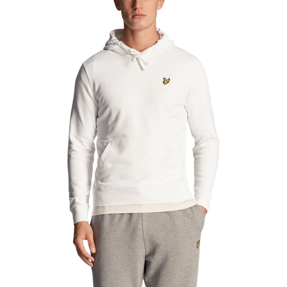 Lyle & Scott Weiße Baumwollkapuzenpullover