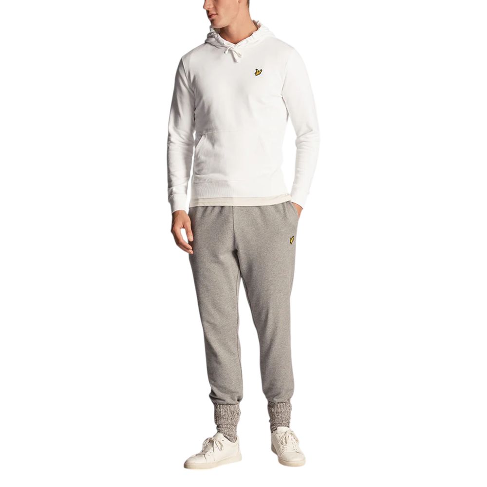 Lyle & Scott Weiße Baumwollkapuzenpullover