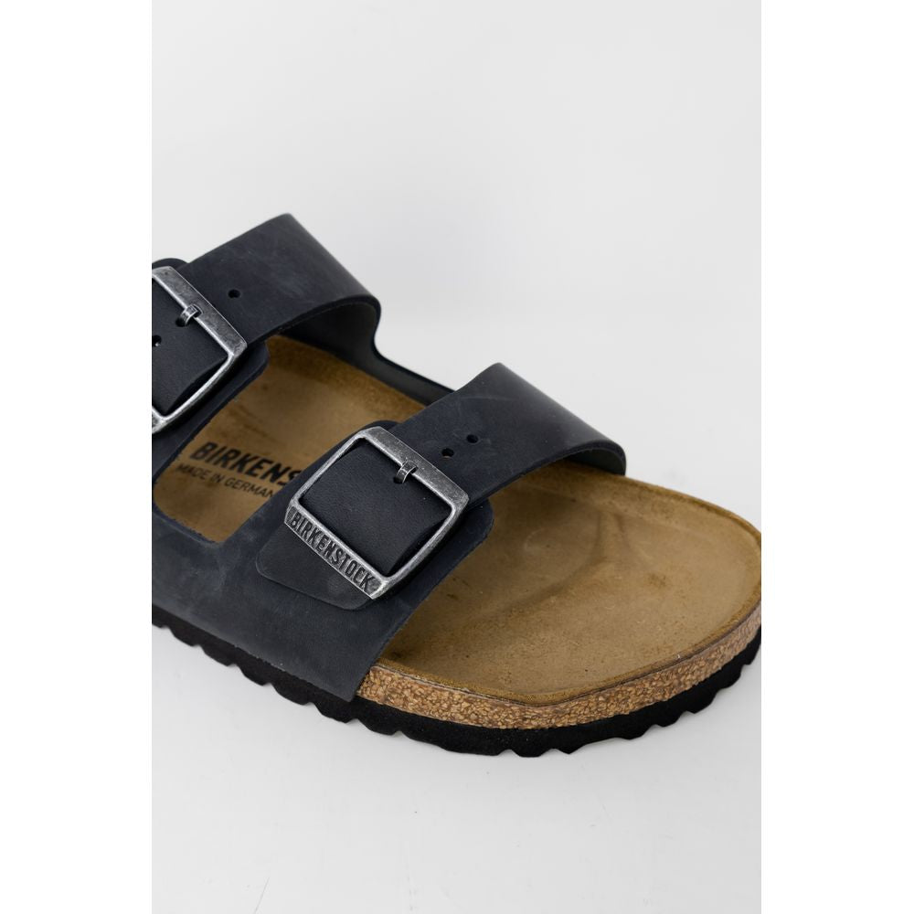 Birkenstock Black Faux Leather Slippers