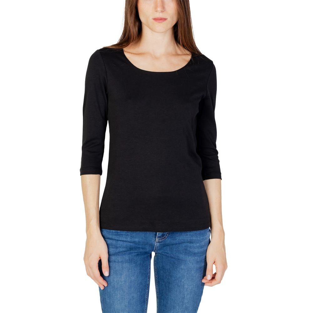 Street One Black Long-Sleeved Cotton T-Shirt
