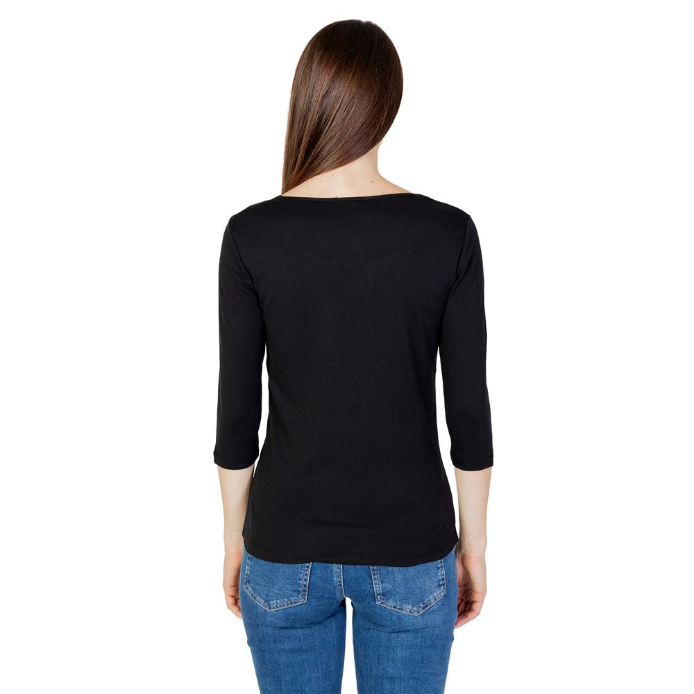 Street One Black Long-Sleeved Cotton T-Shirt