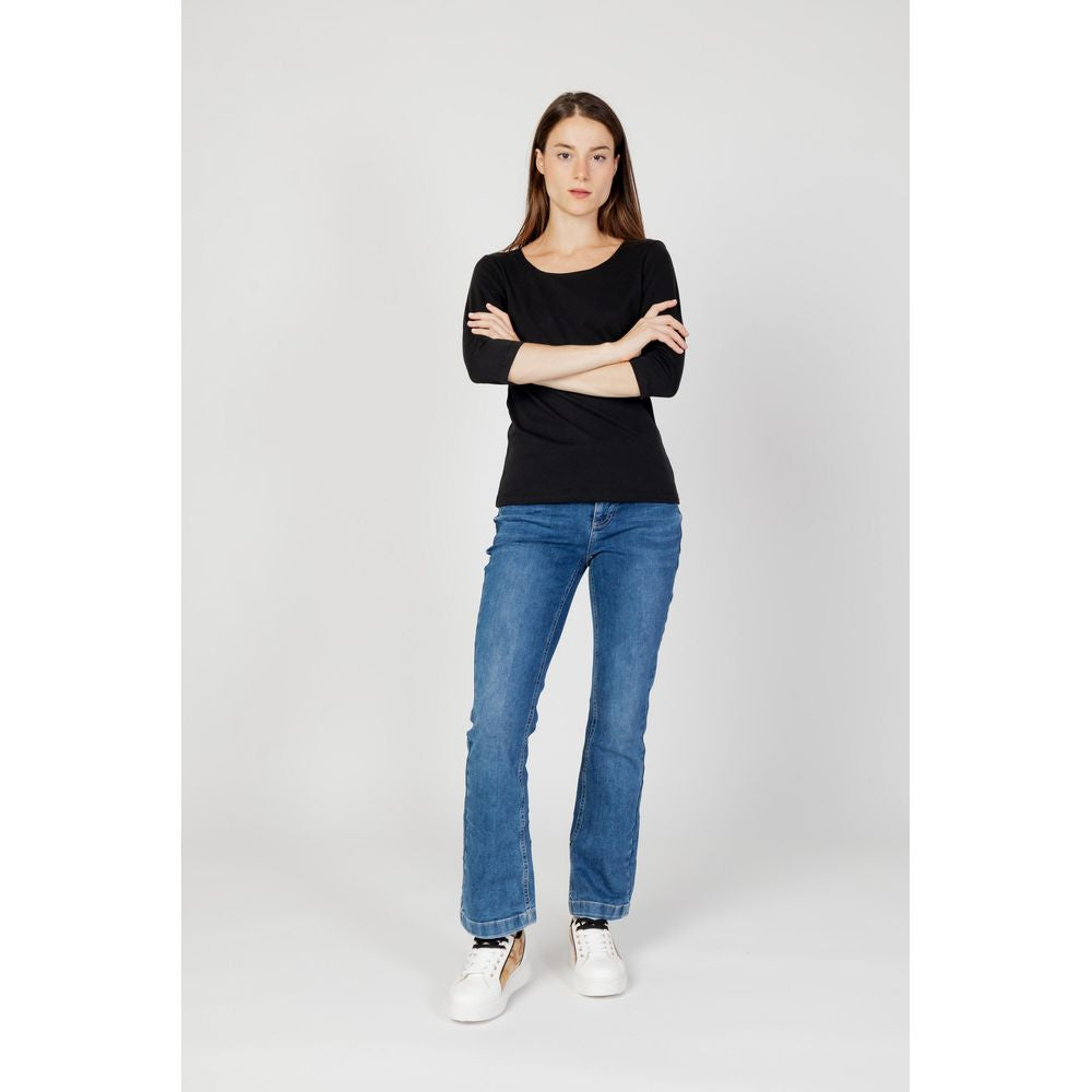 Street One Black Long-Sleeved Cotton T-Shirt