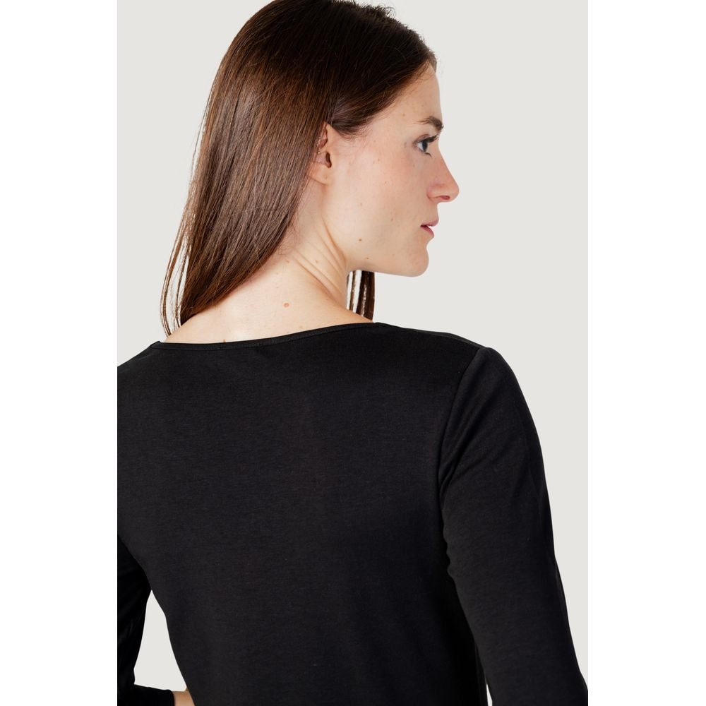 Street One Black Long-Sleeved Cotton T-Shirt