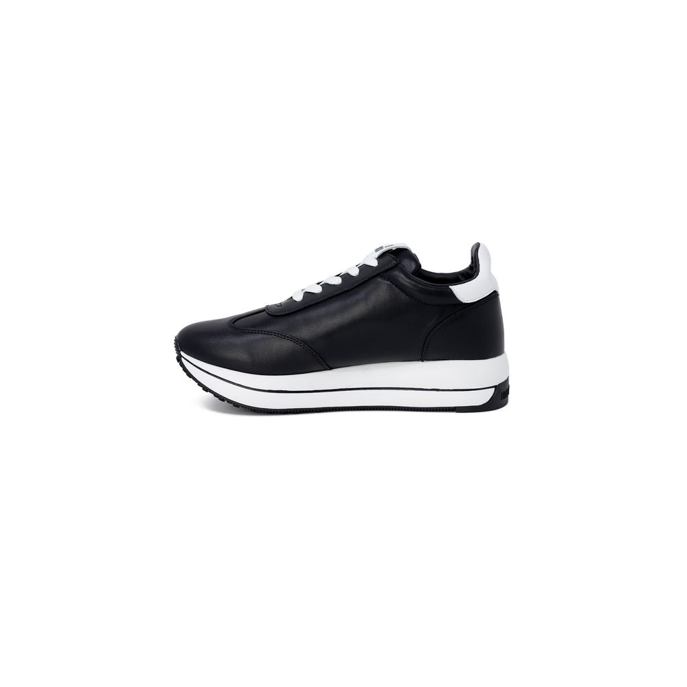 Love Moschino Schwarze Leder Low-Top-Sneaker