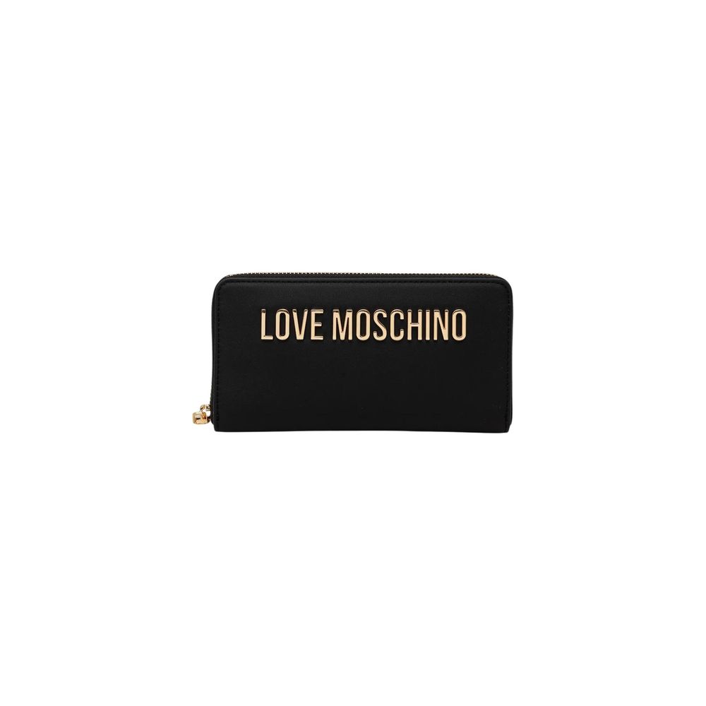 Love Moschino Schwarzes Portemonnaie aus Polyethylen