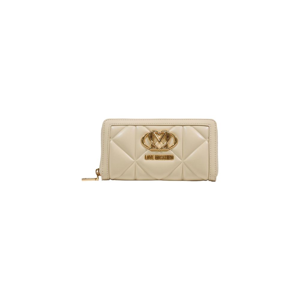 Love Moschino Cream Faux Leather Wallet