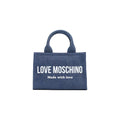 Love Moschino Blaue Baumwoll-Handtasche