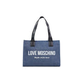 Love Moschino Blaue Baumwoll-Handtasche