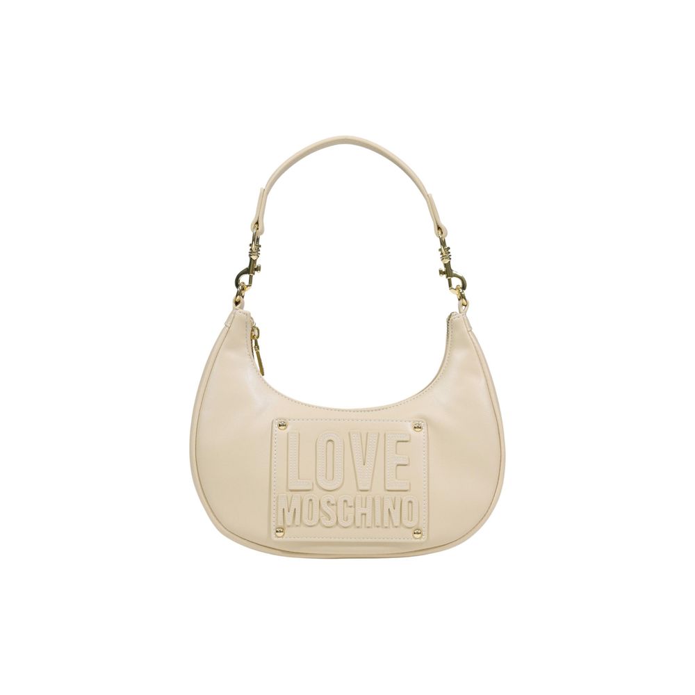 Love Moschino Cream Polyurethane Handbag