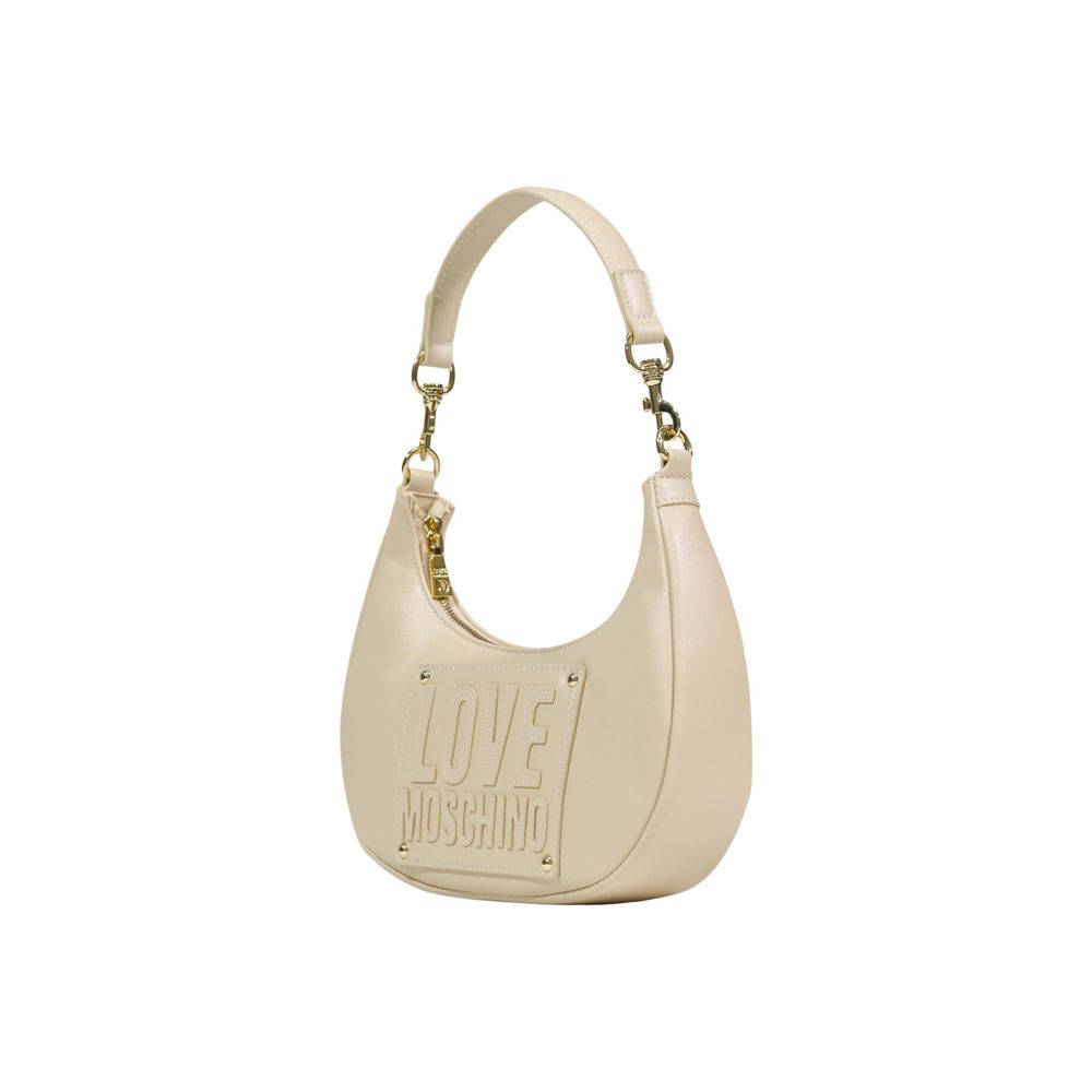 Love Moschino Cream Polyurethane Handbag