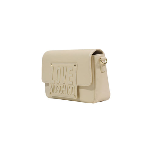 Love Moschino Cremefarbene Handtasche aus Polyethylen
