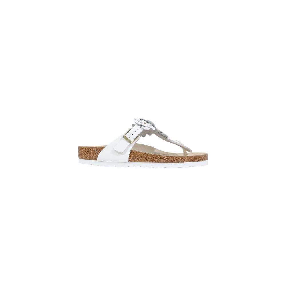 Birkenstock Weiße flache Sandalen aus Leder