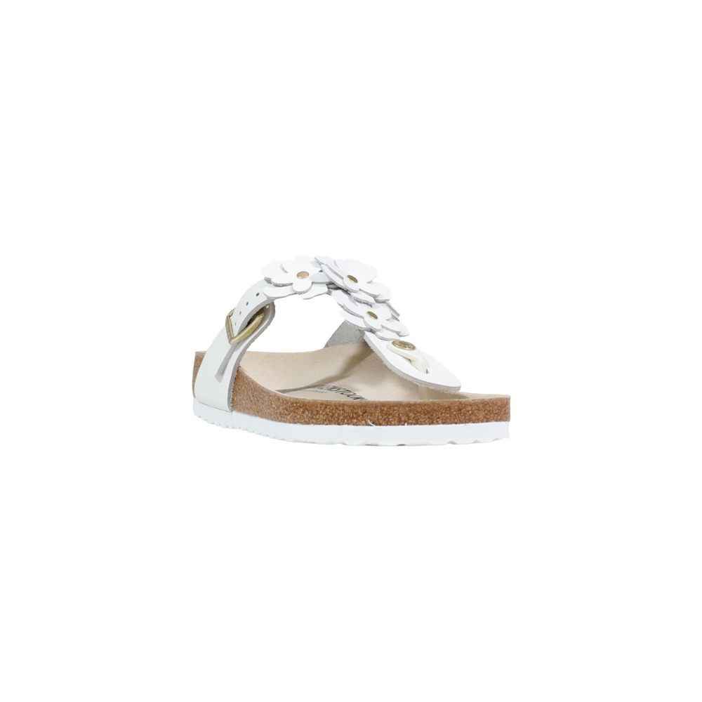 Birkenstock Weiße flache Sandalen aus Leder