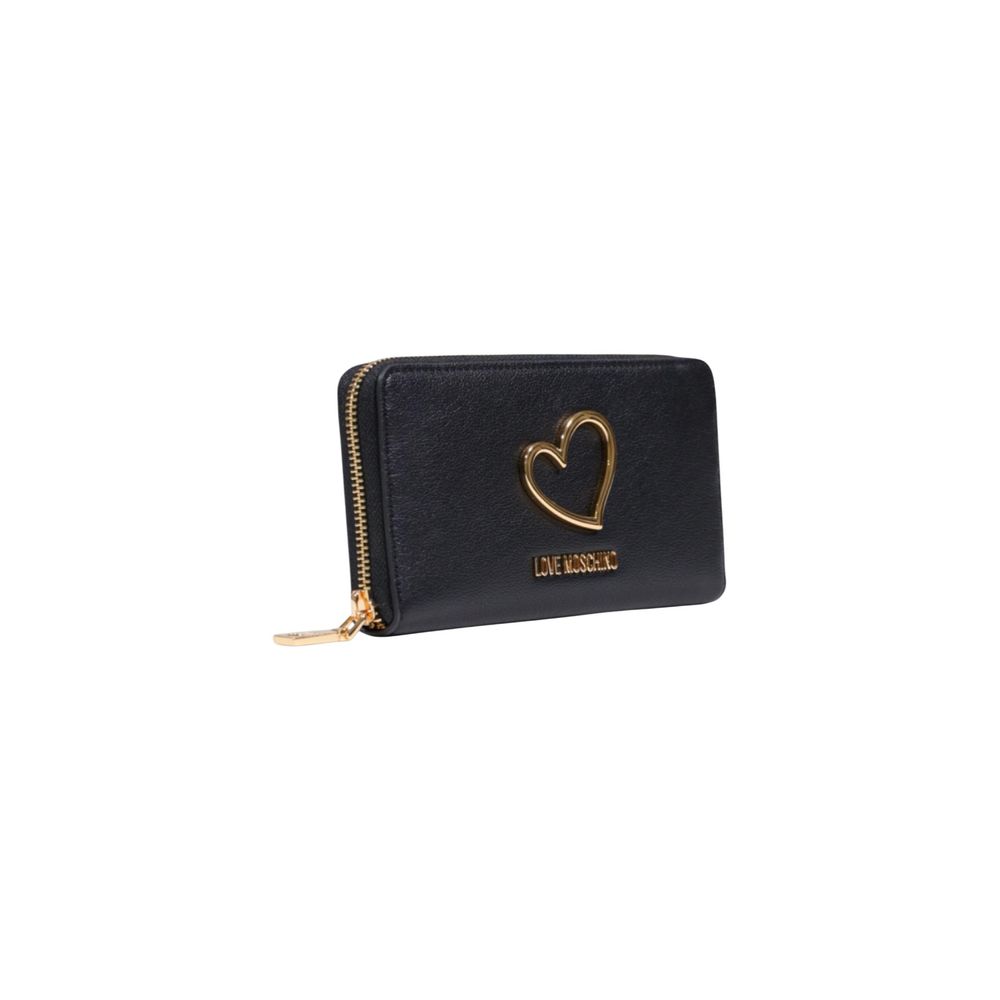 Love Moschino Schwarzes Portemonnaie aus Polyethylen