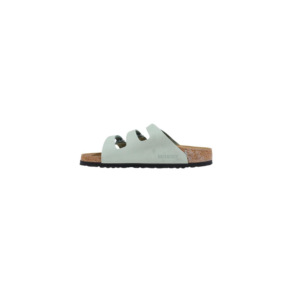 Birkenstock Grüne Ledersandalen mit flachem Absatz