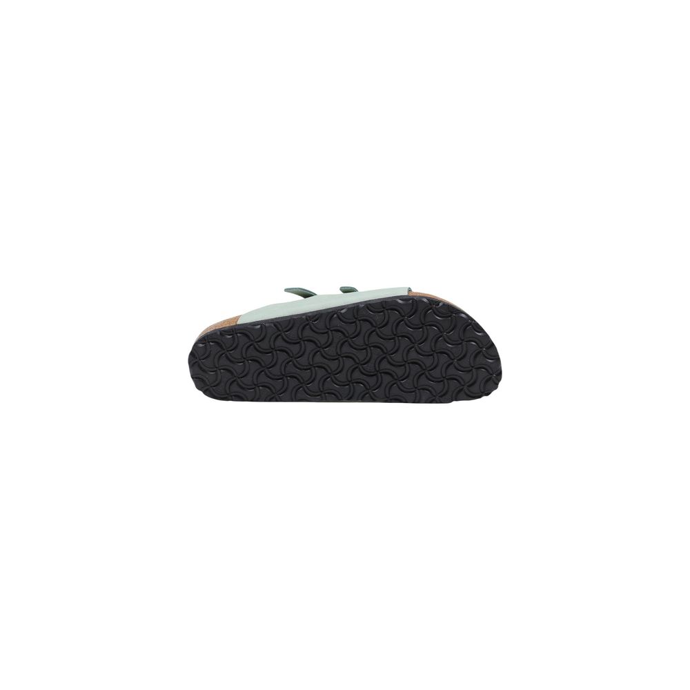 Birkenstock Grüne Ledersandalen mit flachem Absatz