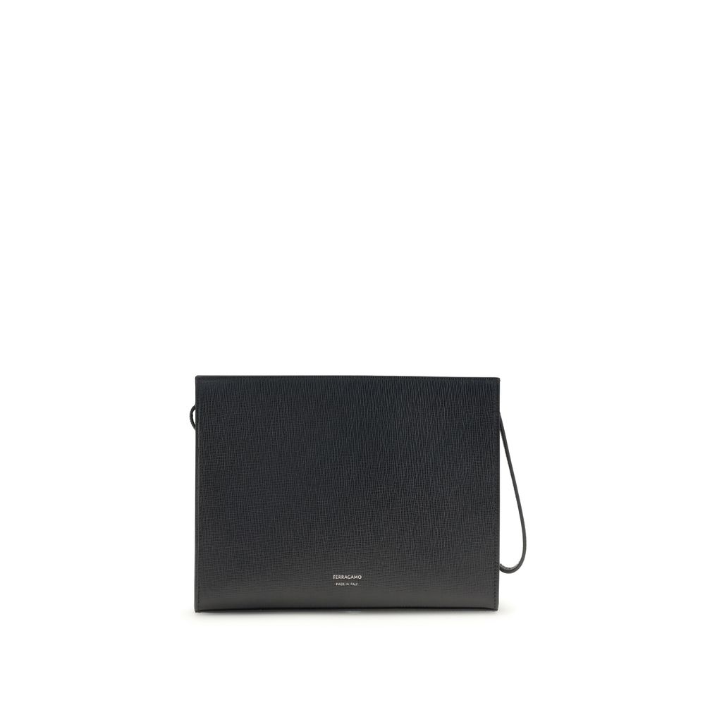 Ferragamo Schwarze Kalbsleder Bos Taurus Accessoire
