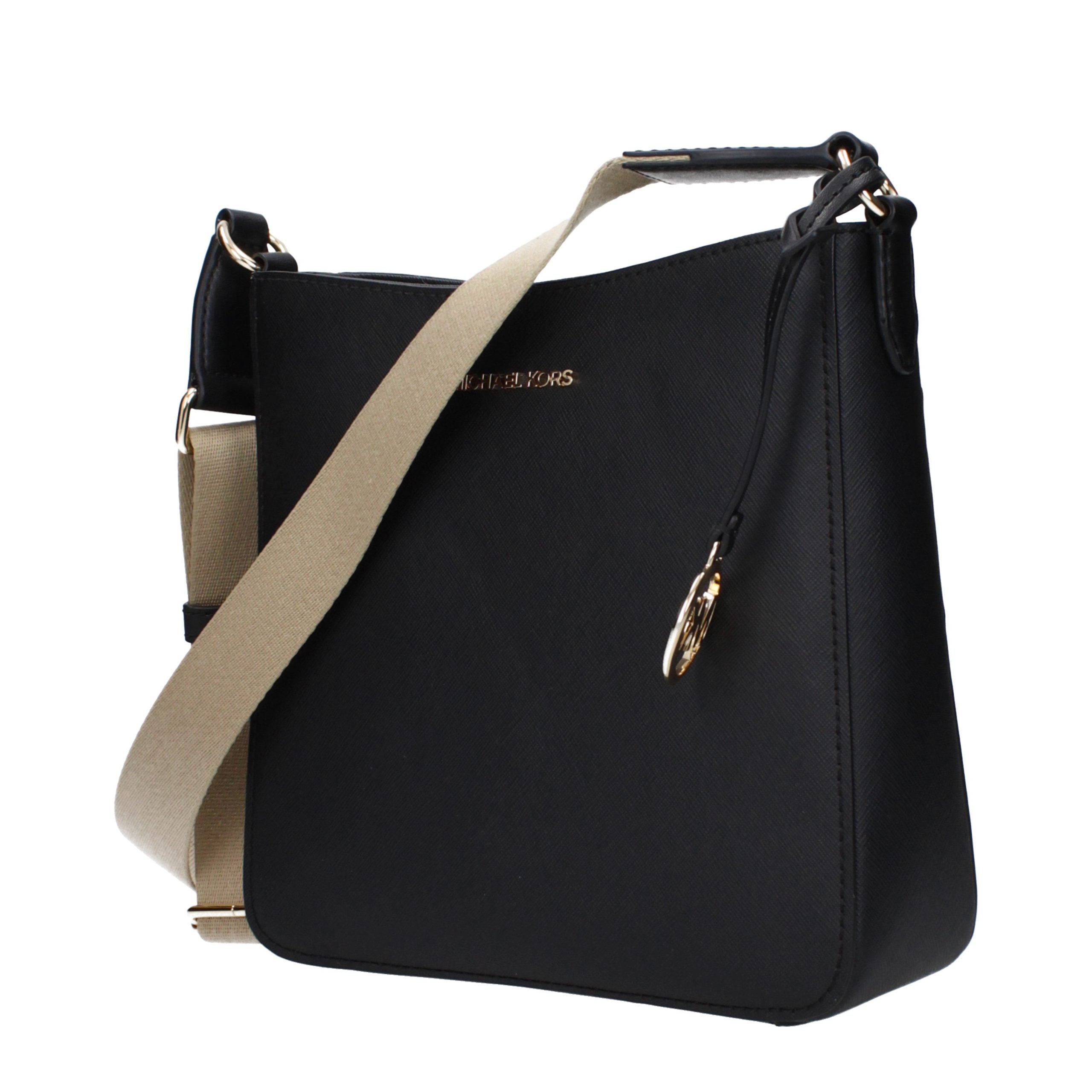 Michael Kors Schwarze Leder Umhängetasche