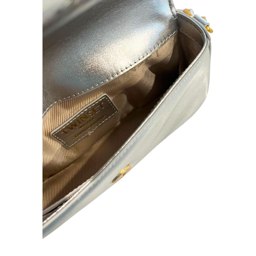Twinset Women's Silver PU Crossbody Bag