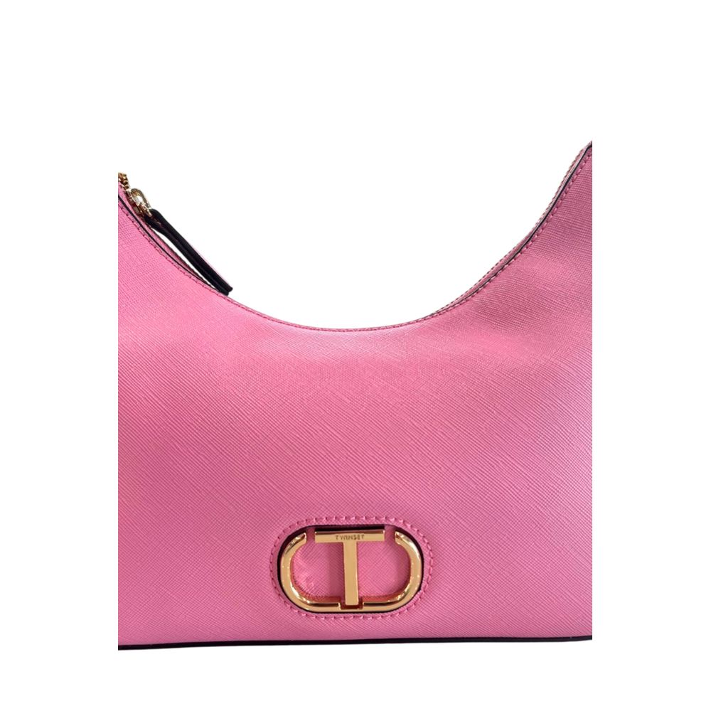 Twinset Pink PU Women's Shoulder Bag