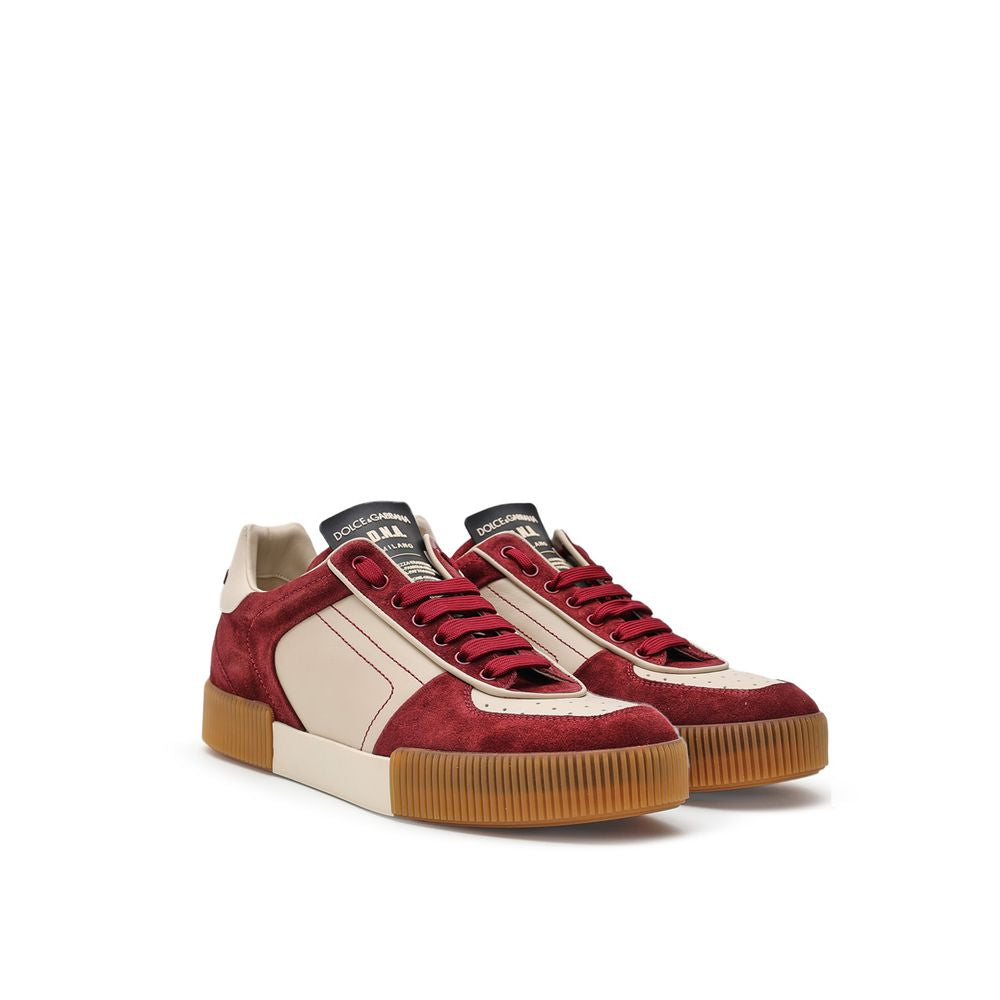Dolce & Gabbana Weiße Leder Low-Top Sneaker