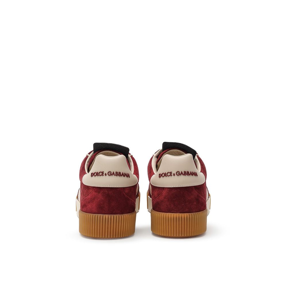 Dolce & Gabbana Weiße Leder Low-Top Sneaker
