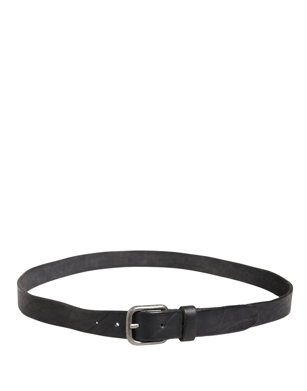 Daniele Alessandrini Men's Black Leather Belt with Metal Buckle