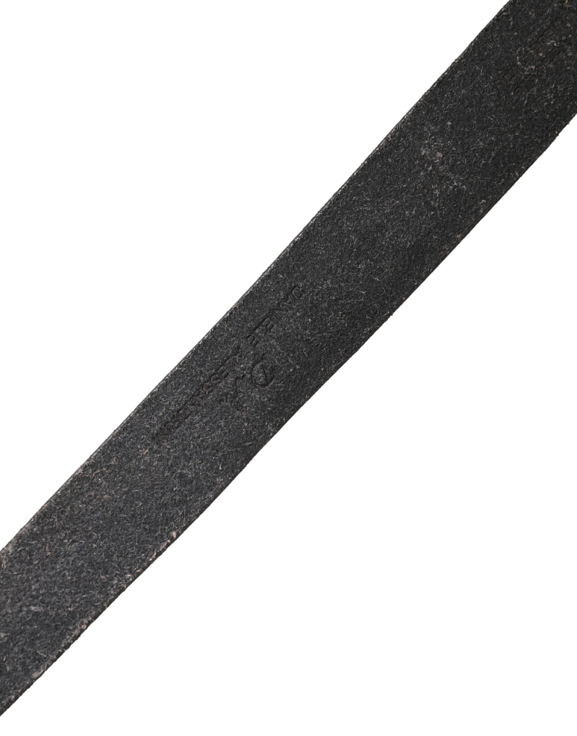 Daniele Alessandrini Men's Black Leather Belt with Metal Buckle