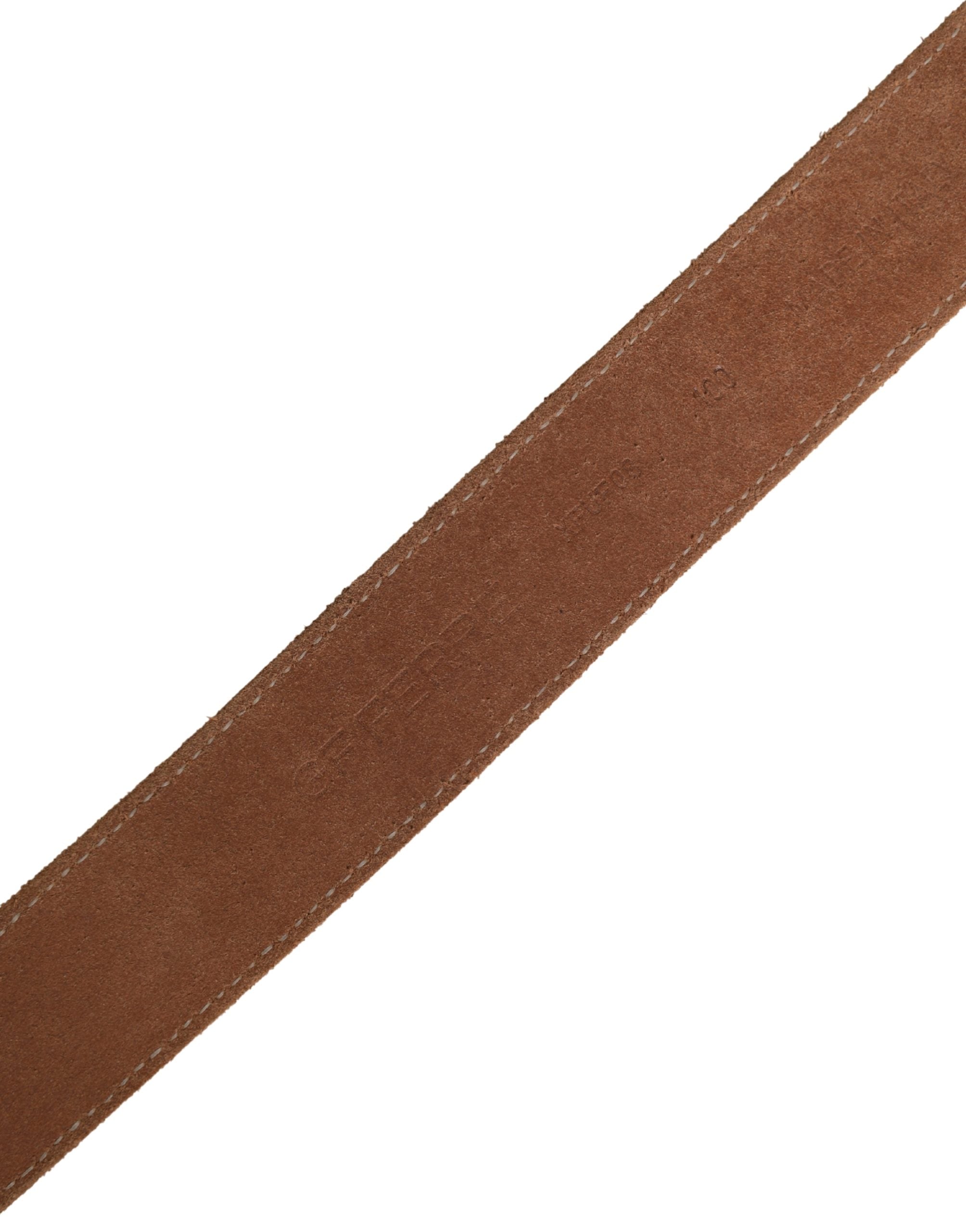 GF Ferre Men's Belt in Beige Canvas with Silver Metal Buckle