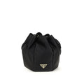 Prada Schwarze Seiden-Beuteltasche