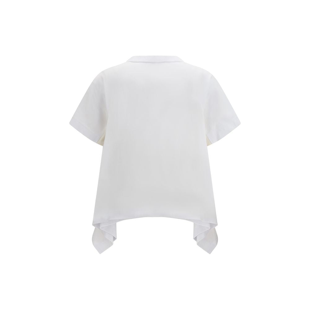 Sacai Weißes Baumwoll-T-Shirt