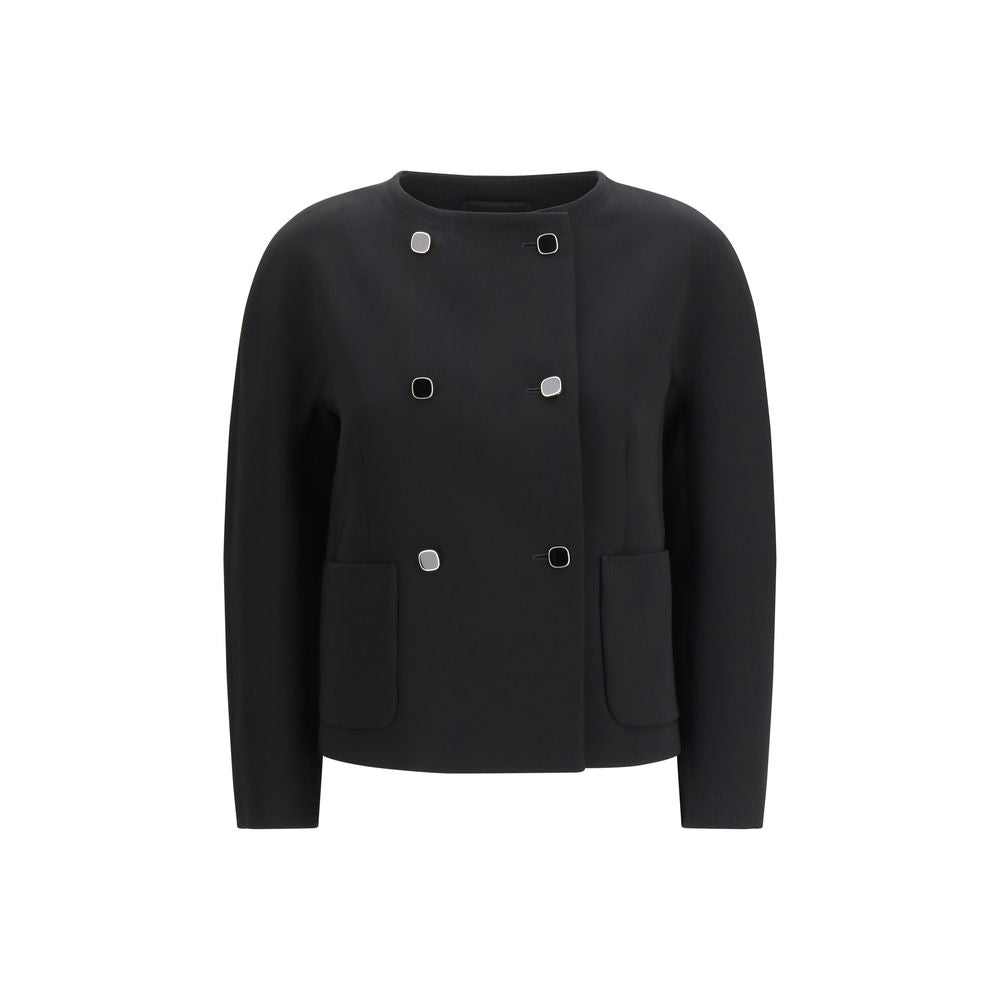 Max Mara Black Full-Length Triacetate Jacket