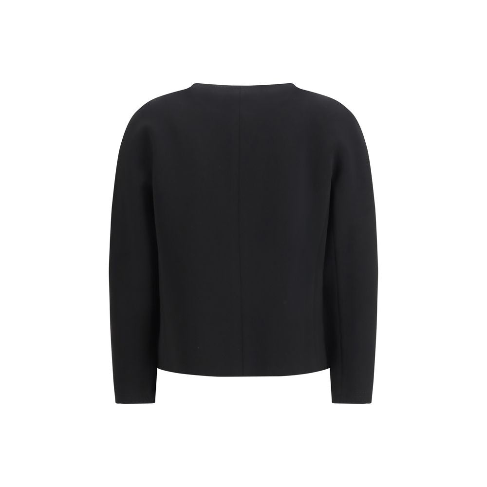 Max Mara Black Full-Length Triacetate Jacket